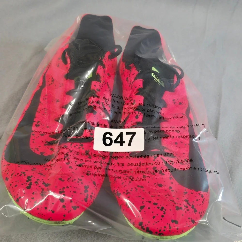 Nike Zoom Rival S Track Field‎ Spikes Pink Black Splatter Mens 12.5